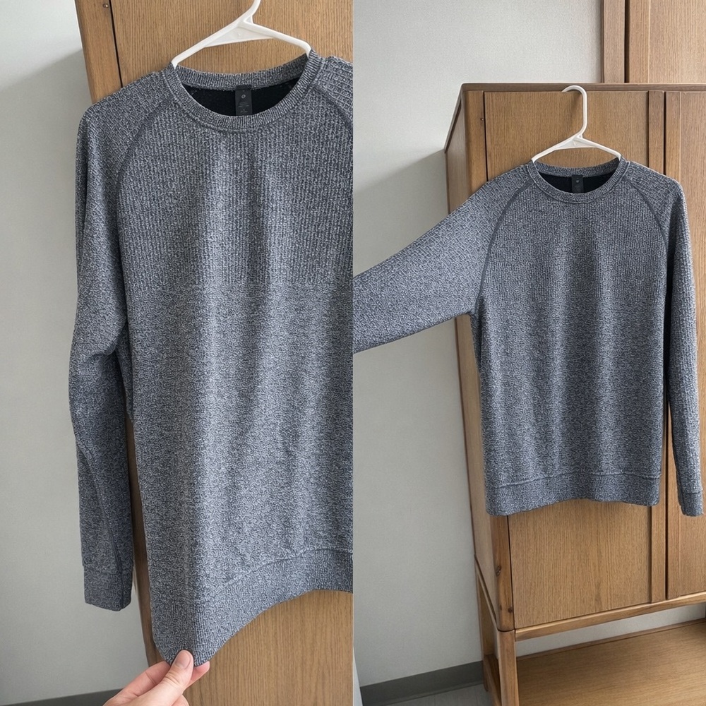 lululemon athletica Men's Heathered Gray Crewneck Sweater